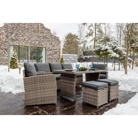 Комплект мебели ZOYA из искусственного ротанга (серый)