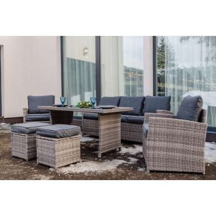 Комплект мебели ZOYA из искусственного ротанга (серый)