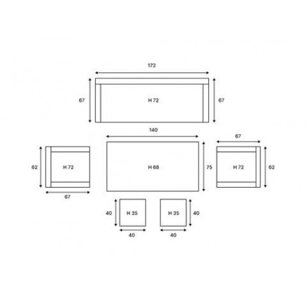 Комплект мебели ZOYA из искусственного ротанга (серый)