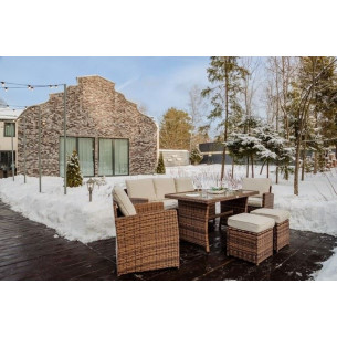 Комплект мебели ZOYA из искусственного ротанга (коричневый)