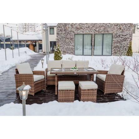 Комплект мебели ZOYA из искусственного ротанга (коричневый)