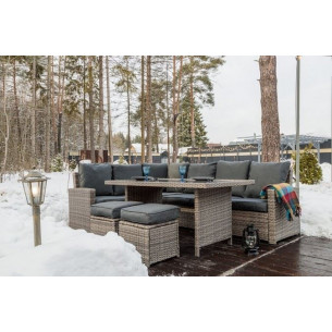 ZORRO серый комплект мебели из искусственного ротанга