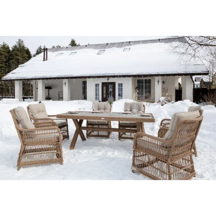 Обеденный комплект ISABELLA из искусственного ротанга