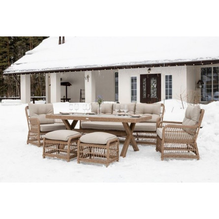 Обеденный комплект ALBERT из искусственного ротанга