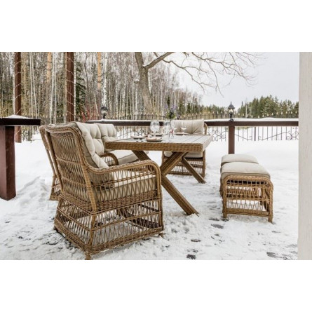 Обеденный комплект ALBERT из искусственного ротанга