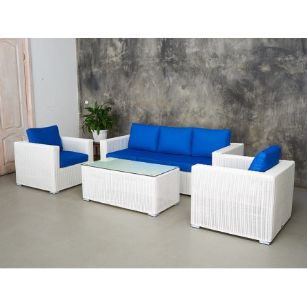 Лаунж зона KARL из ротанга в белом цвете