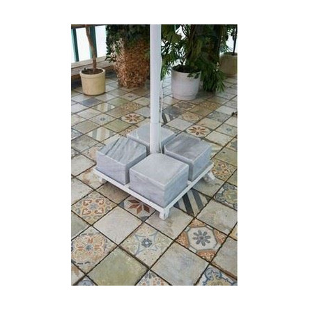 Зонт MISTRAL 400 квадратный (база в комплекте) синий / бежевый