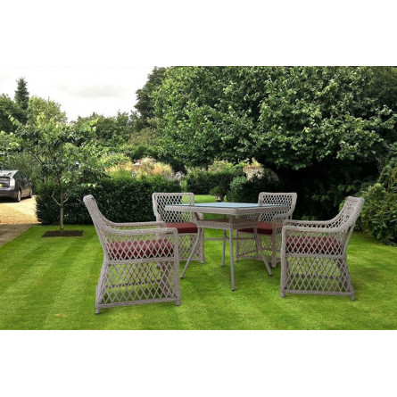 Комплект мебели MOKKA VILLA ROSA (стол обеденный квадратный, 4 кресла)