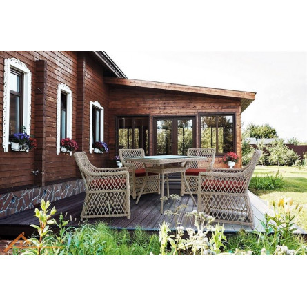 Комплект мебели MOKKA VILLA ROSA (стол обеденный квадратный, 4 кресла)