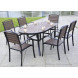 Комплект мебели из литого алюминия с ДПК стол 160*90см ПОЛИВУД-4 + 6 кресел ПОЛИВУД-1
