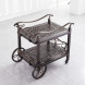 Сервировочный стол с баром из алюминия ЭКСКЛЮЗИВ "EXCLUSIVE" brown на колесах