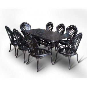 Мебель из литого алюминия стол Вулкан-2 (175х90) + 8 кресел Финляндия-4 (9 предметов)