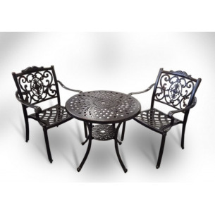 Комплект мебели из литого алюминия стол круглый Сорренто + 2 кресла Флоренс
