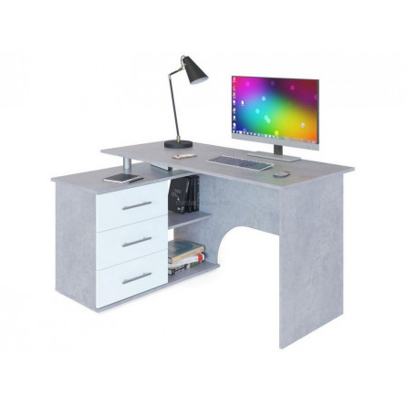 Компьютерный стол КСТ-09 КСТ-09 Бетон / Белый