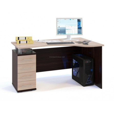 Письменный стол КСТ-104 Корпус Венге / Фасад Беленый дуб