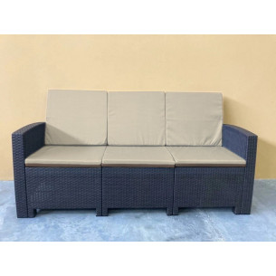 Трёхместный диван под искусственный ротанг для отдыха Калифорния "California " арт.77770