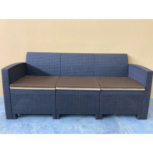 Трёхместный диван под искусственный ротанг для отдыха Калифорния "California " арт.77770