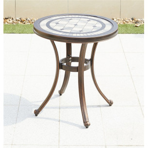 Стол чайный из литого алюминия с керамической столешницей КЕРАМИК "CERAMIC" D60х66