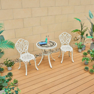 Стол чайный из литого алюминия с керамической столешницей КЕРАМИК "CERAMIC" D60х66