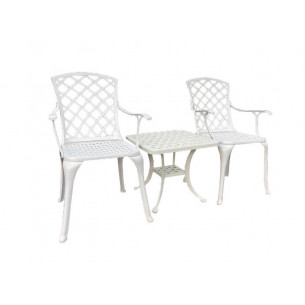 Кофейный набор уличной мебели из литого алюминия столик Вилла + 2 кресла Седона