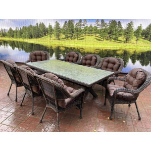 Обеденная группа из искусственного ротанга Кросс Мэдисон на 8 персон