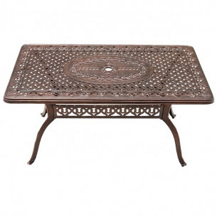 Стол прямоугольный из литого алюминия ВУЛКАН-2 "VOLCANO-2" 90х175