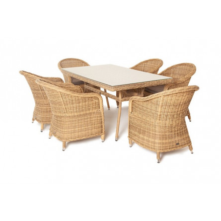 "Эспрессо" обеденная группа плетеная, цвет соломенный