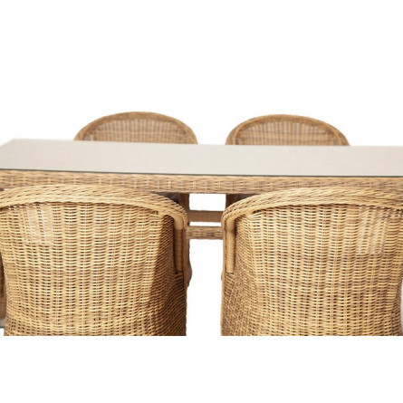 "Эспрессо" обеденная группа плетеная, цвет соломенный