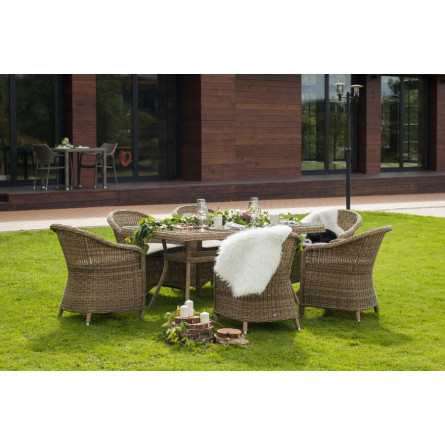 "Эспрессо" обеденная группа плетеная, цвет соломенный