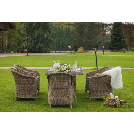 "Эспрессо" обеденная группа плетеная, цвет соломенный