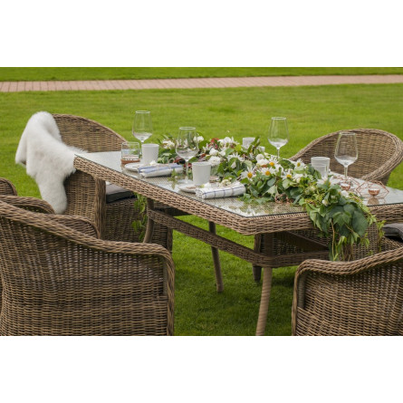 "Эспрессо" обеденная группа плетеная, цвет соломенный