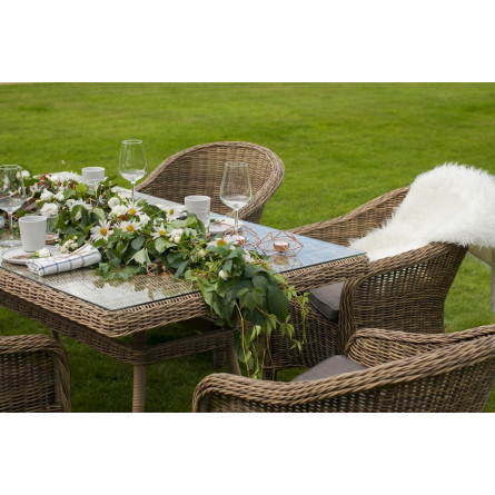 "Эспрессо" обеденная группа плетеная, цвет соломенный