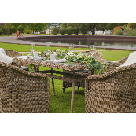 "Эспрессо" обеденная группа плетеная, цвет соломенный