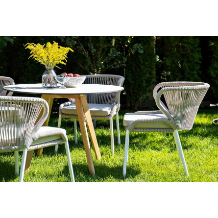 "Франческо" интерьерный стол из HPL круглый Ø100см, цвет молочный