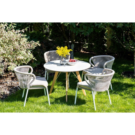 "Франческо" интерьерный стол из HPL круглый Ø100см, цвет молочный