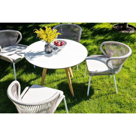 "Франческо" интерьерный стол из HPL круглый Ø100см, цвет молочный