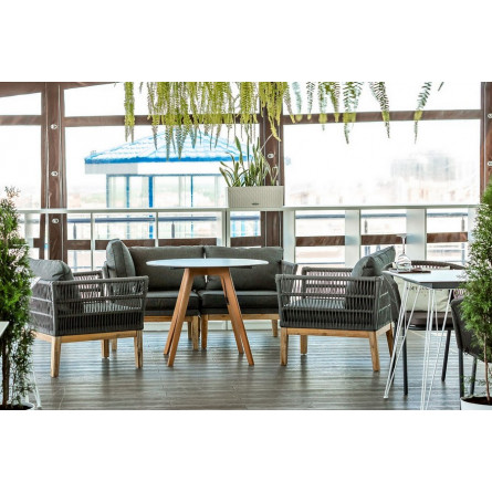 "Франческо" интерьерный стол из HPL круглый Ø100см, цвет молочный