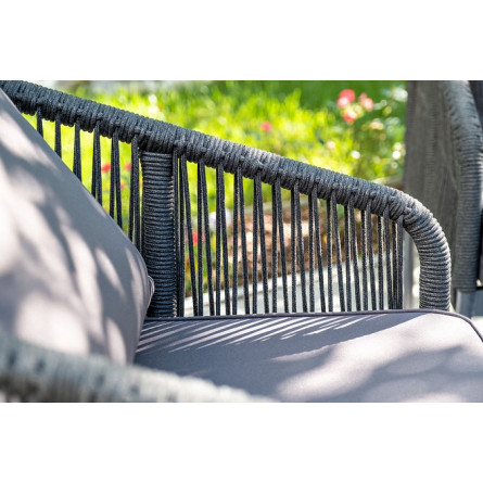 "Канны" лаунж-зона 4-местная плетеная из роупа (веревки), цвет темно-серый