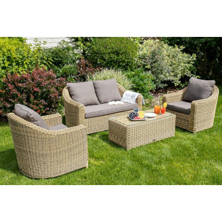 "Кон Панна" кресло из искусственного ротанга, цвет соломенный