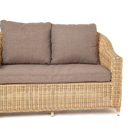 "Кон Панна" диван из искусственного ротанга двухместный, цвет соломенный