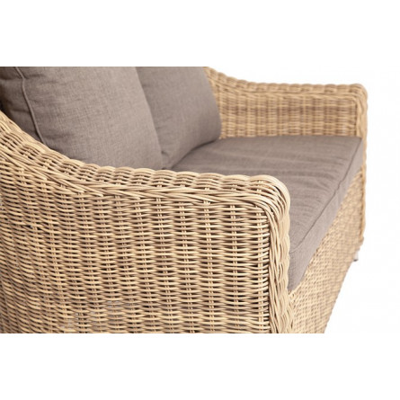 "Кон Панна" диван из искусственного ротанга двухместный, цвет соломенный