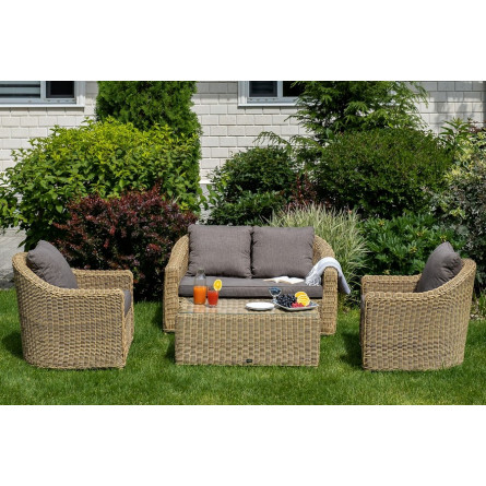 "Кон Панна" столик журнальный из искусственного ротанга, цвет соломенный