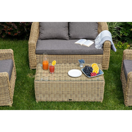 "Кон Панна" столик журнальный из искусственного ротанга, цвет соломенный