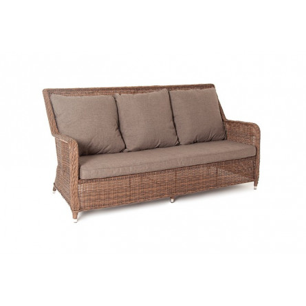 "Гляссе" диван трехместный из искусственного ротанга, цвет коричневый