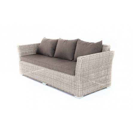 "Капучино" диван из искусственного ротанга трехместный, цвет бежевый