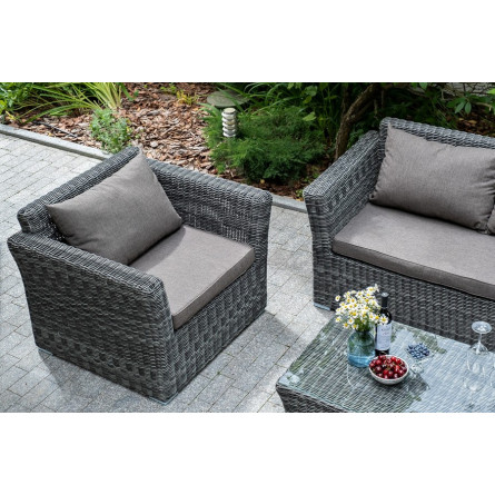 "Капучино" кресло из искусственного ротанга, цвет графит