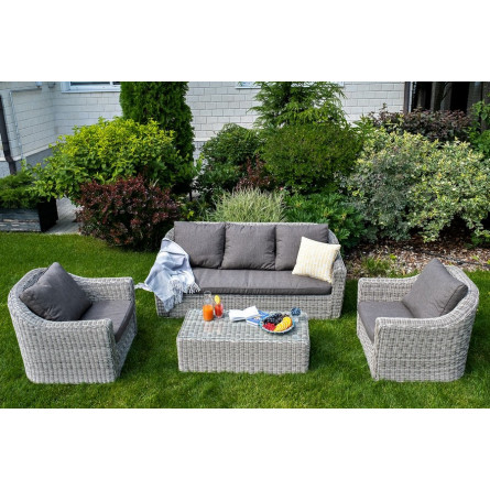 "Фабриция" диван из искусственного ротанга трехместный, цвет серый