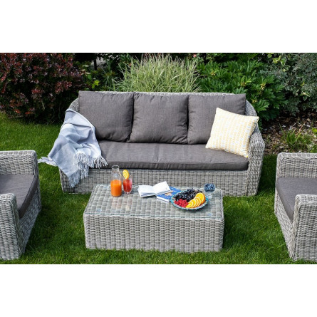 "Фабриция" журнальный столик из искусственного ротанга, цвет серый