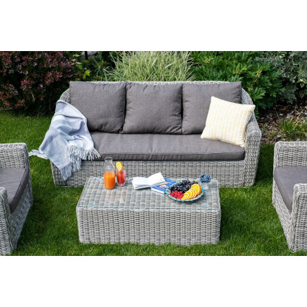 "Фабриция" журнальный столик из искусственного ротанга, цвет серый