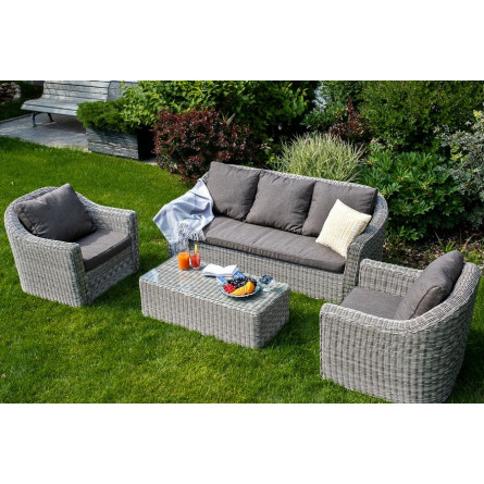 "Фабриция" журнальный столик из искусственного ротанга, цвет серый